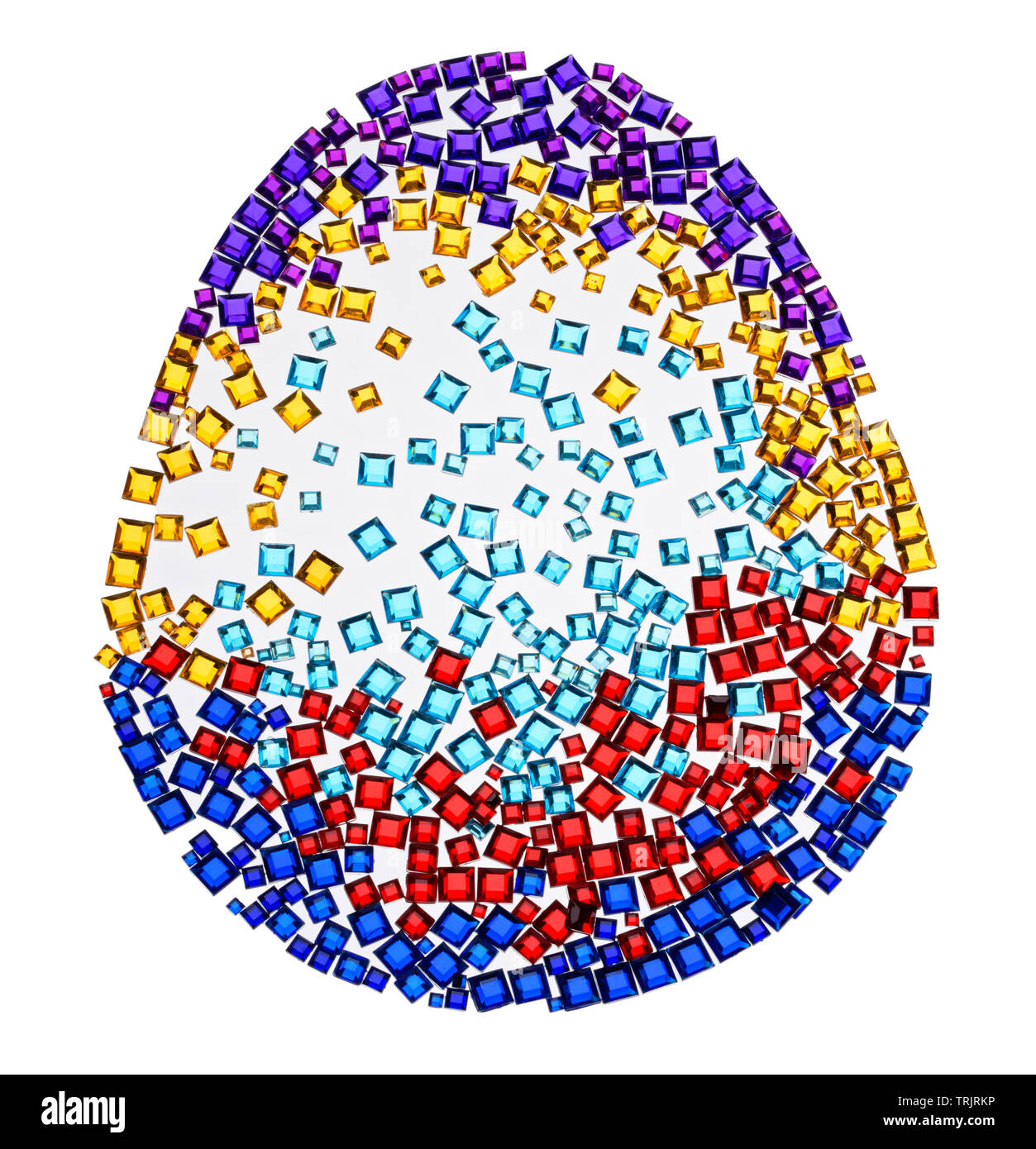 Mosaïque de carreaux de couleur sous la forme d'un oeuf de Pâques. Banque D'Images