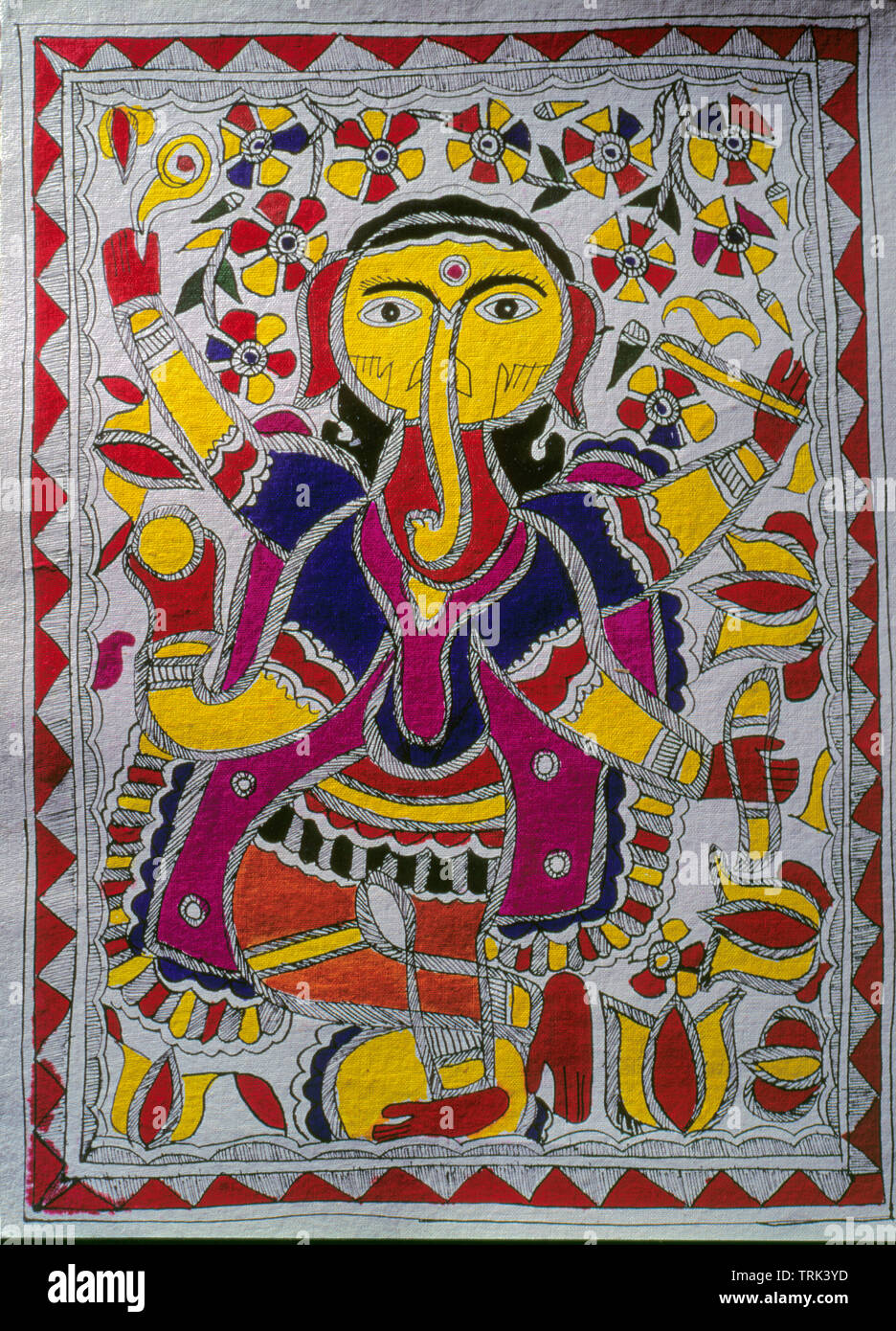 Ganesh dans Art-Madhubani PaintingMadhubani folk sous forme de Bihar, en Inde Banque D'Images