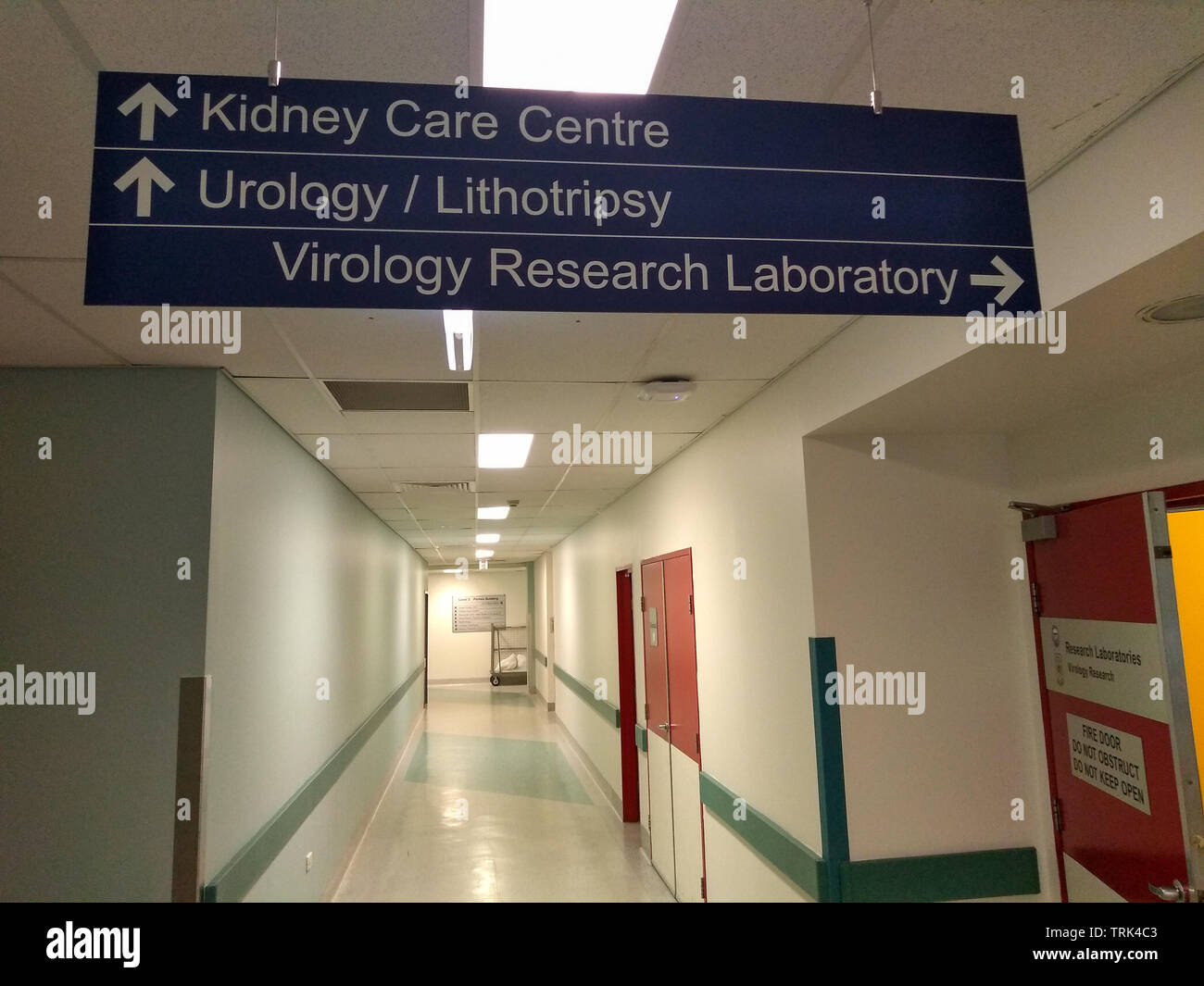 Centre de soins des reins et de l'Urologie signer dans un hôpital en Australie Banque D'Images