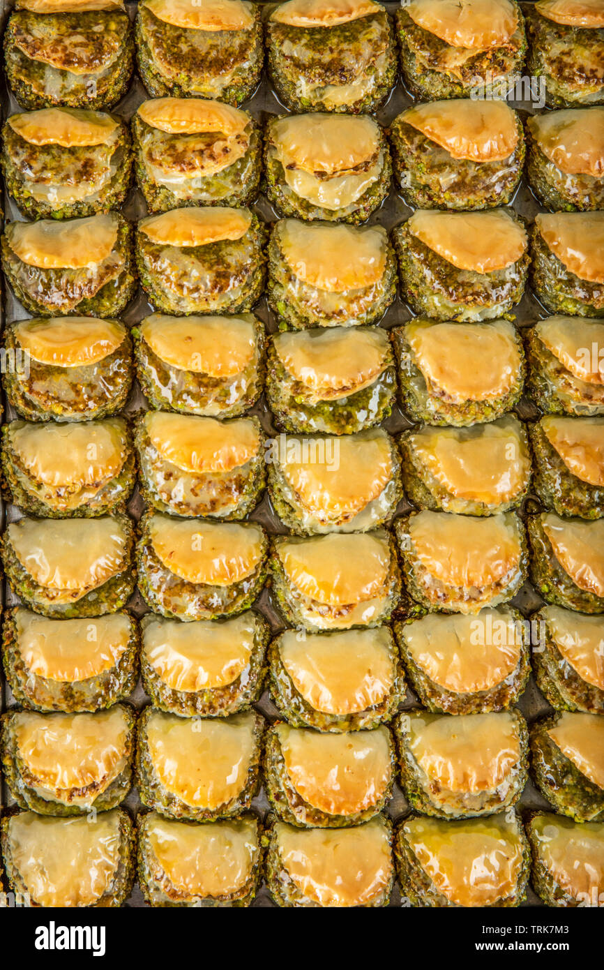 Baklava dessert turc avec concept background Banque D'Images