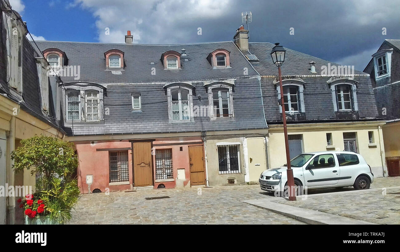 Maisons typiques dans les Carrés Saint Louis, Versailles, Yvelines, Ile-de-France, France Banque D'Images