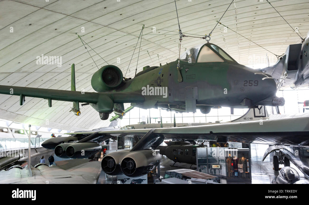République Fairchild A-10 Thunderbolt et un appui aérien des avions d'attaque au sol à l'IWM Duxford, España Banque D'Images