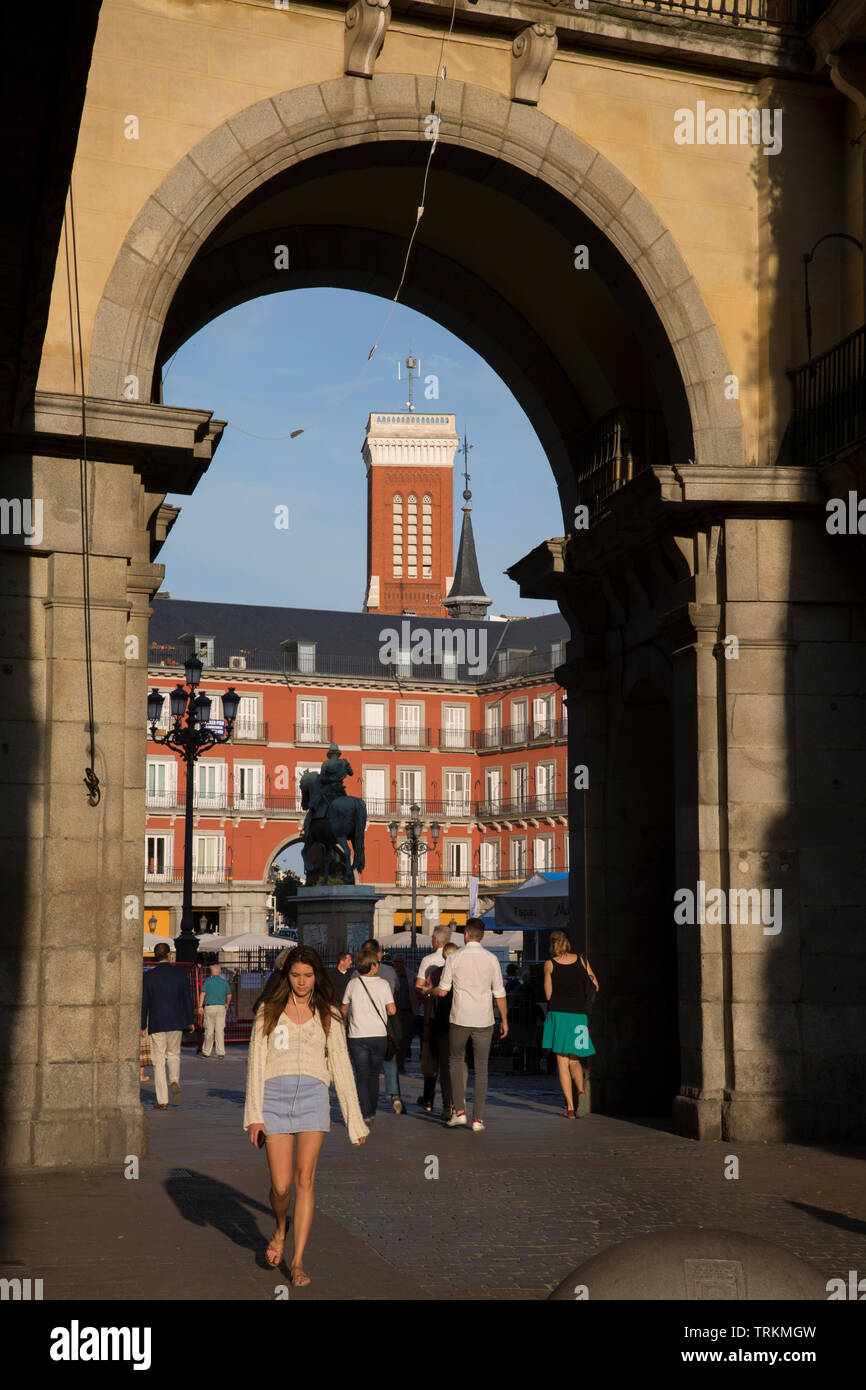 Entrée de la Plaza Mayor, Madrid, Espagne Banque D'Images