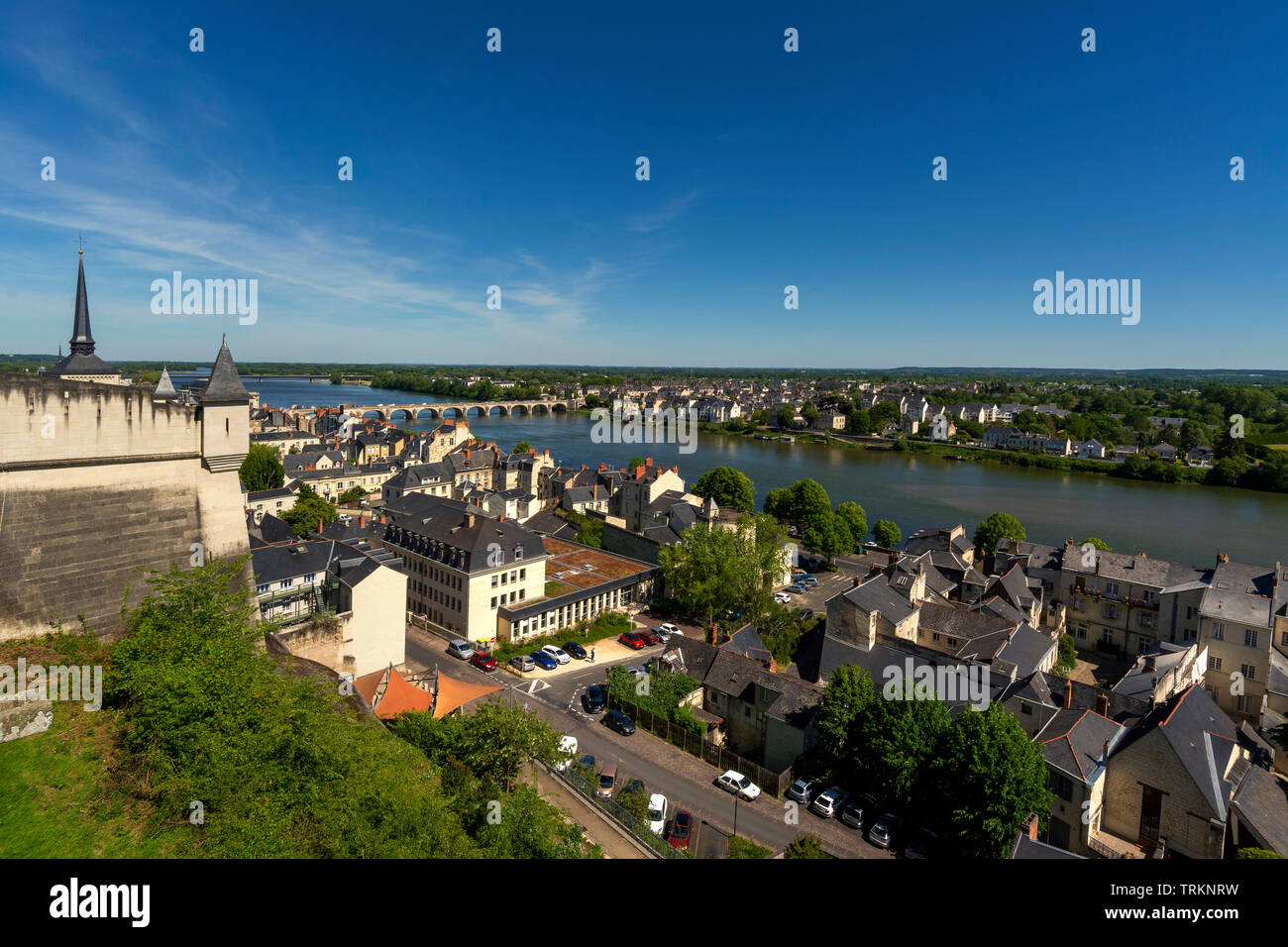 La Loire du château de Saumur, Maine et Loire, Pays de la Loire, France Banque D'Images