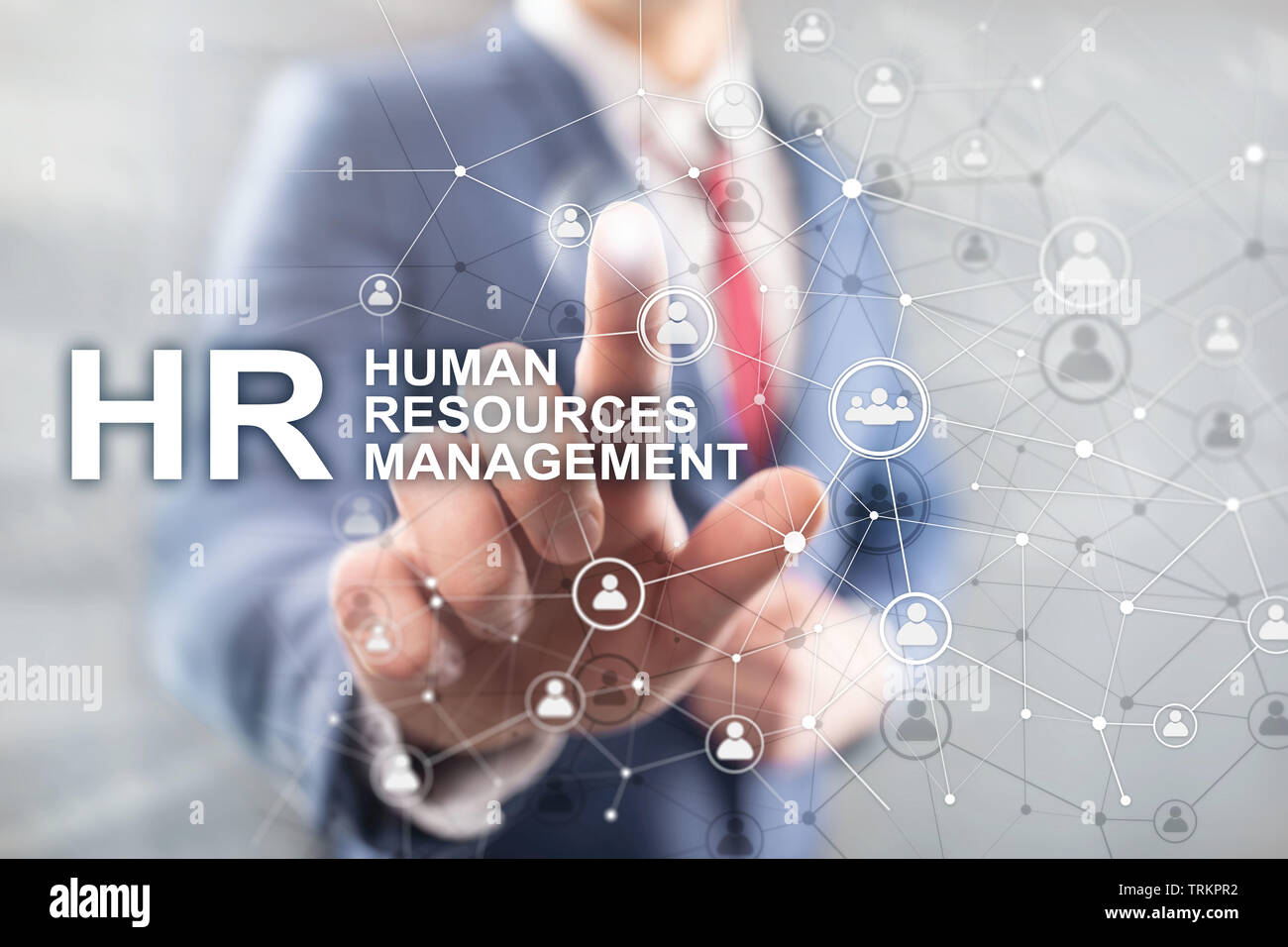 La gestion des ressources humaines, RH, Team Building et de recrutement concept sur fond flou. Banque D'Images