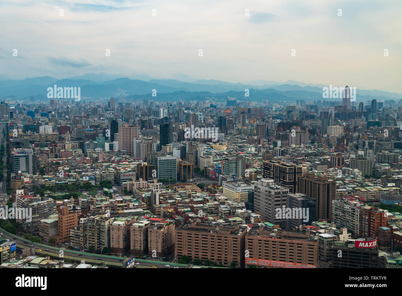 Vue aérienne de la ville de Taipei à Taipei, Taiwan. Banque D'Images