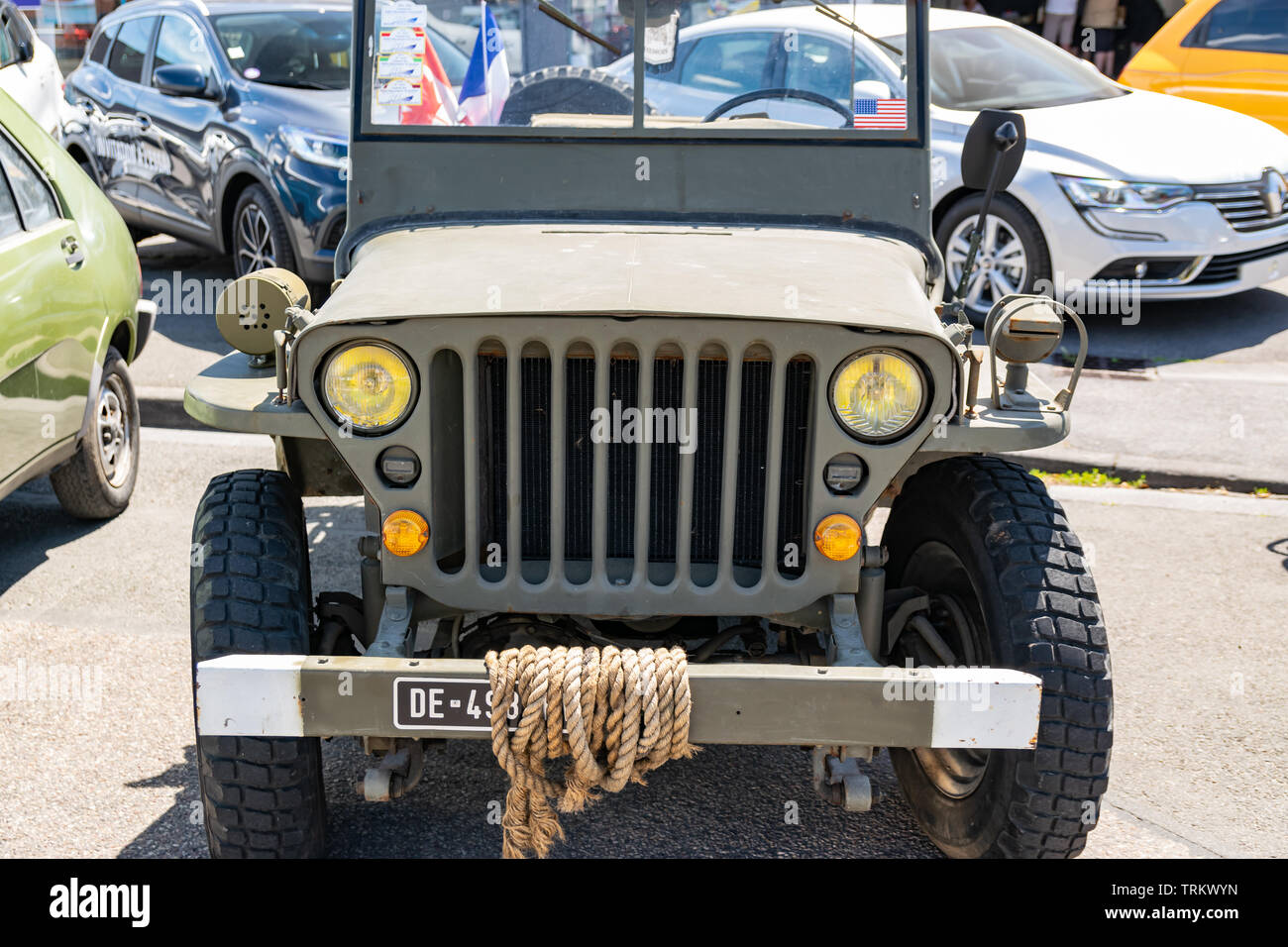 Wattrelos,FRANCE-juin 02,2019 : véhicule hors route militaire de l'époque de la seconde guerre mondiale, Willys MB. Banque D'Images