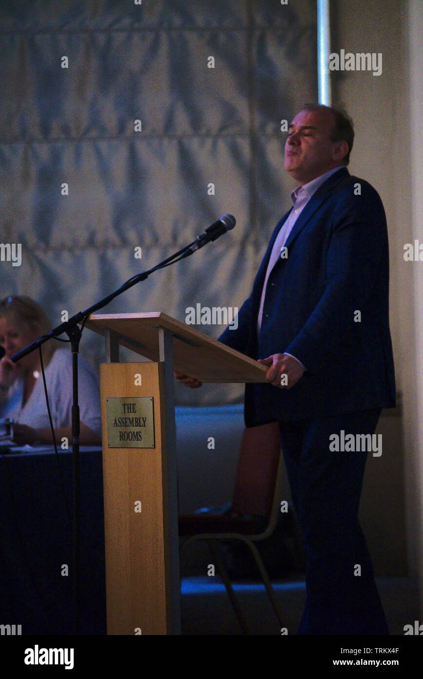 Newcastle Upon Tyne, Angleterre, 8 juin 2019. Ed Davey, député de Kingston et de Surbiton, lors de la campagne électorale les membres libéraux-démocrates s'est tenue à l'Assemblée, Newcastle upon Tyne. Il est l'un des deux candidats au leadership 2019 élections. Banque D'Images