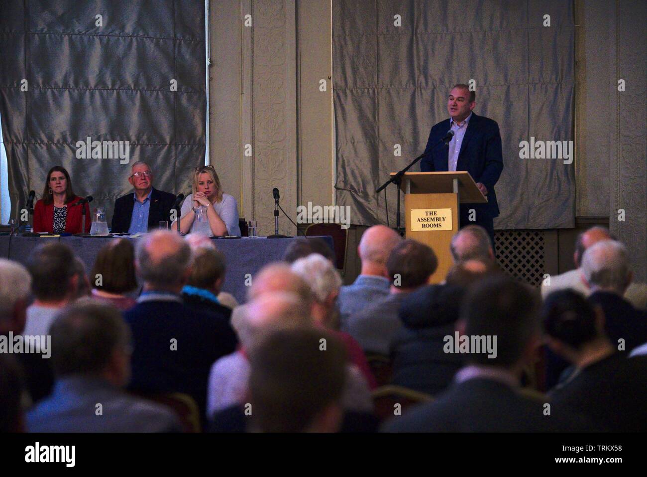 Newcastle Upon Tyne, Angleterre, 8 juin 2019. Ed Davey, député de Kingston et de Surbiton, lors de la campagne électorale les membres libéraux-démocrates s'est tenue à l'Assemblée, Newcastle upon Tyne. Il est l'un des deux candidats au leadership 2019 élections. Banque D'Images