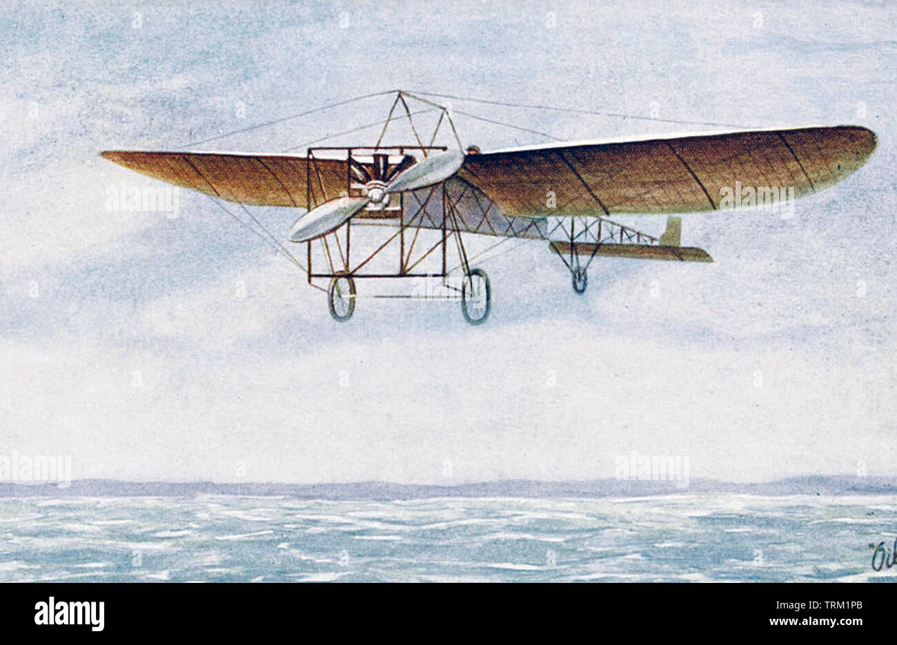 LOUIS BLÉRIOT (1872-1936), aviateur français traversant la Manche 25 Juillet 1909 Banque D'Images