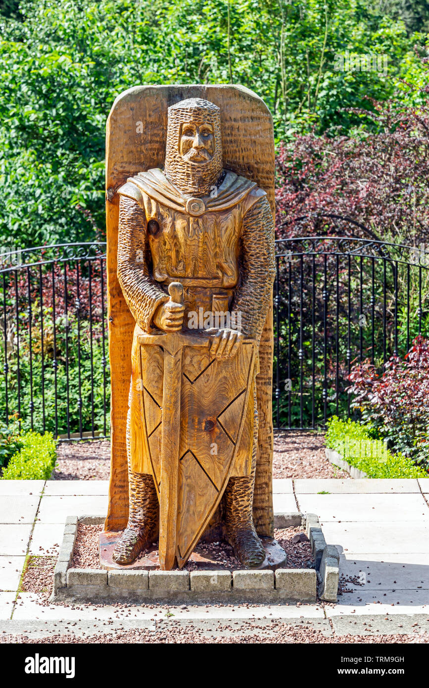 Statue de Sir William Wallace de Braveheart dans la Roseraie Castlebank Park South Lanarkshire Lanark Scotland UK Banque D'Images