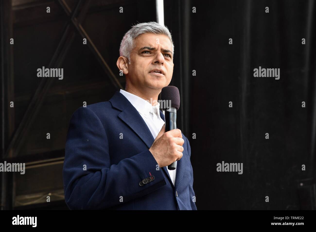 Sadiq Khan, Maire de Londres, festival Eid célébrations, Trafalgar Square, Londres Banque D'Images