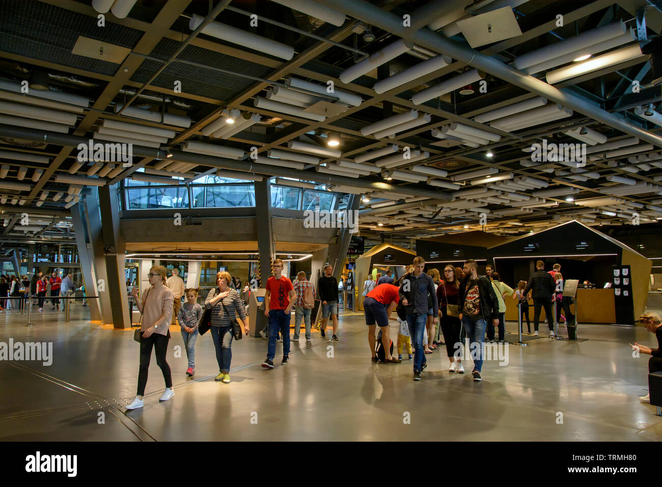 Musée des sciences Copernic avec des expériences scientifiques, des simulateurs, animation,meilleure attraction pour touristes dans tout le monde, Varsovie, Pologne Banque D'Images