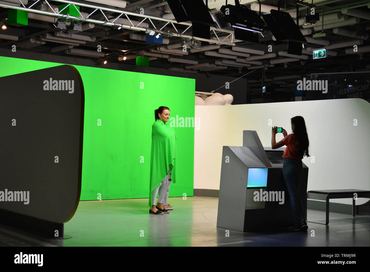 Musée des sciences Copernic avec des expériences scientifiques, des simulateurs, animation,meilleure attraction pour touristes dans tout le monde, Varsovie, Pologne Banque D'Images