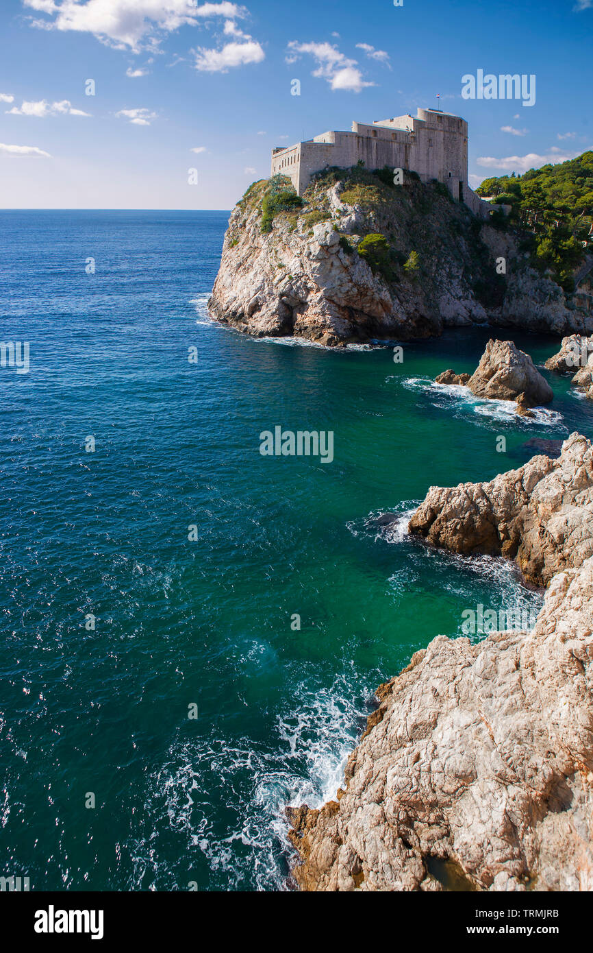 Fort Lovrijenac, gardant les approches du nord de la ville, des murs de la ville, Dubrovnik, Croatie Banque D'Images