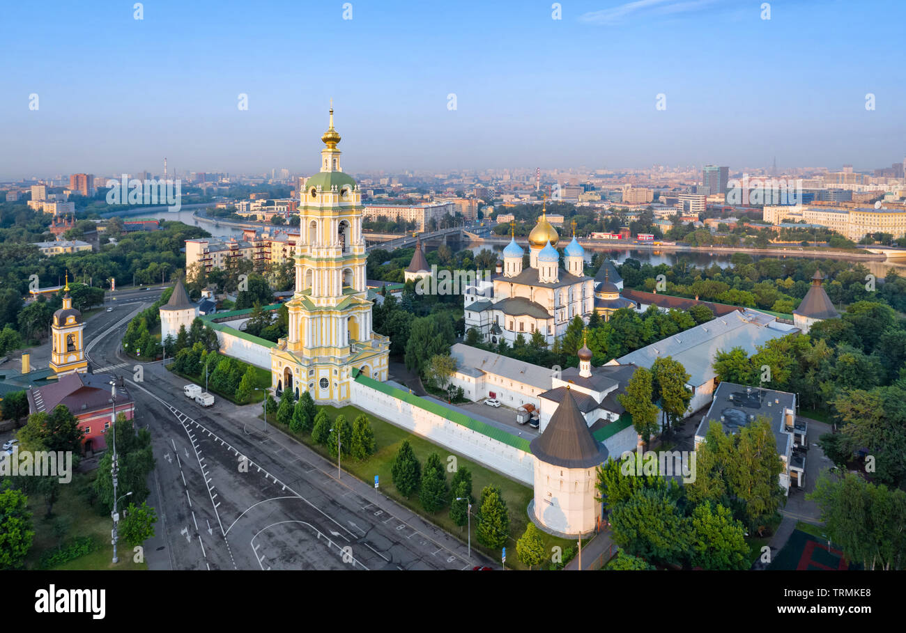 Vue aérienne de Novospassky Monastery, Moscou, Russie Banque D'Images