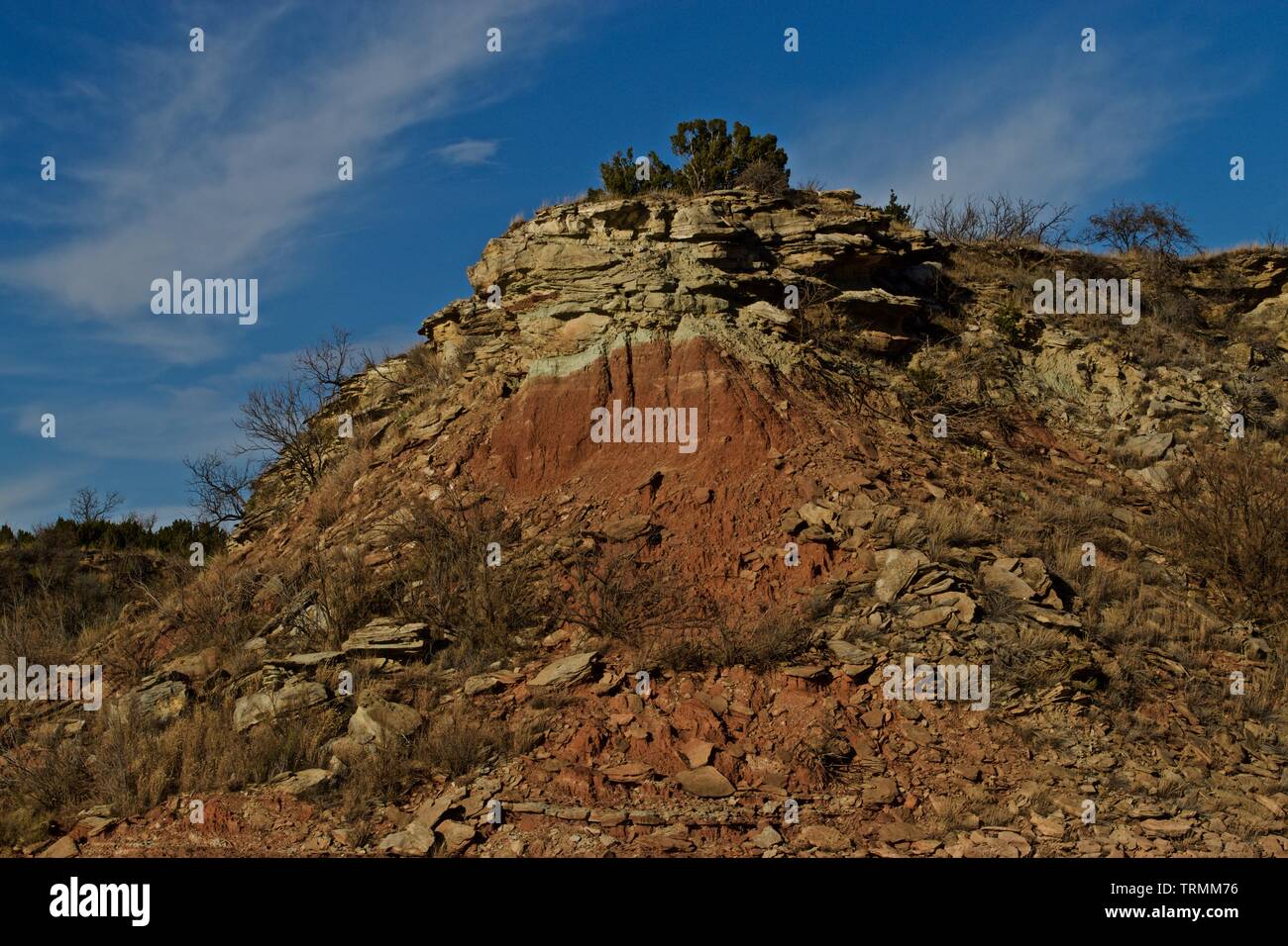 Les falaises de la côte du lac, dans le McKinsey Texas Panhandle. Banque D'Images