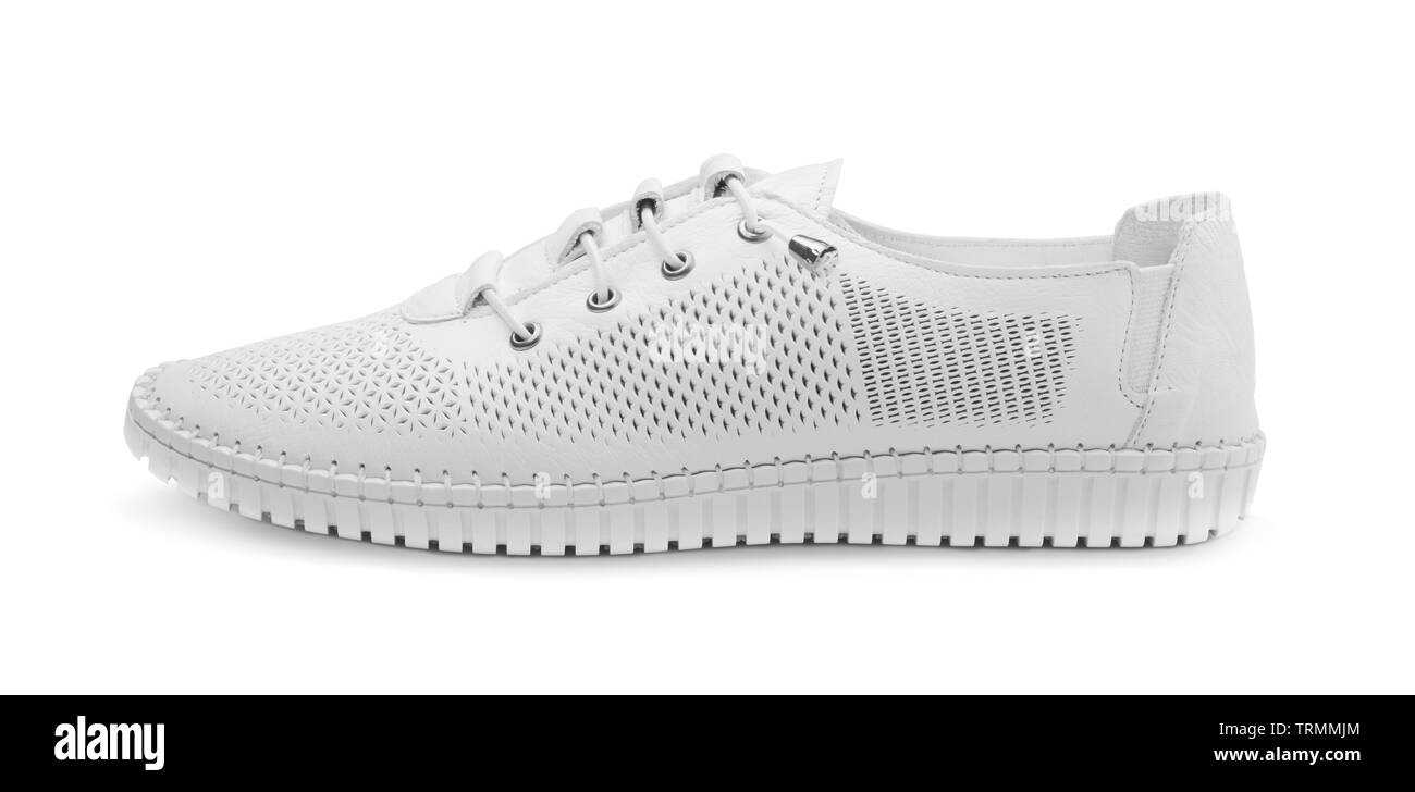 Chaussures femme blanc isolé sur fond blanc Banque D'Images