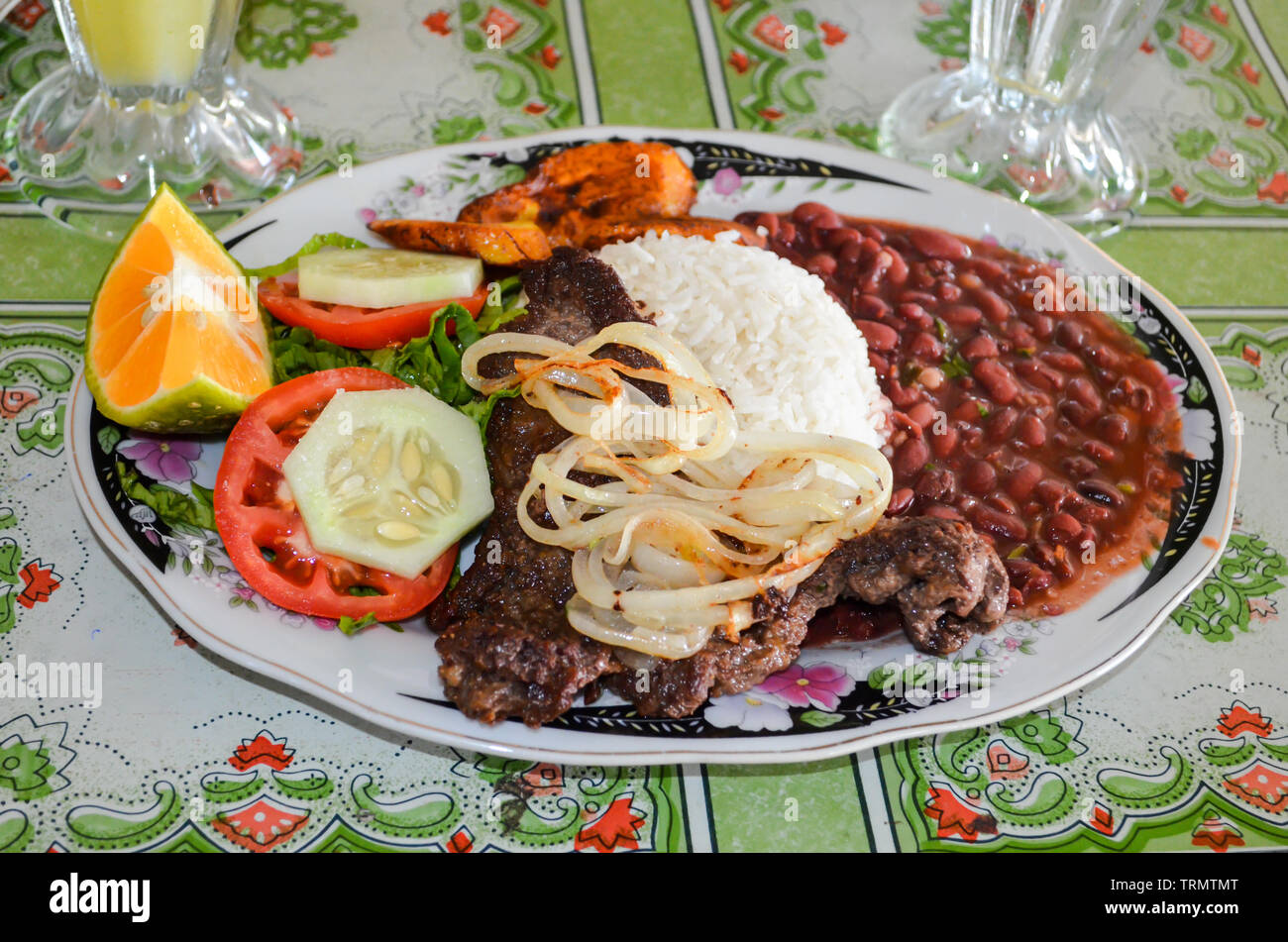 Casado, le repas traditionnel Costa Rica Banque D'Images