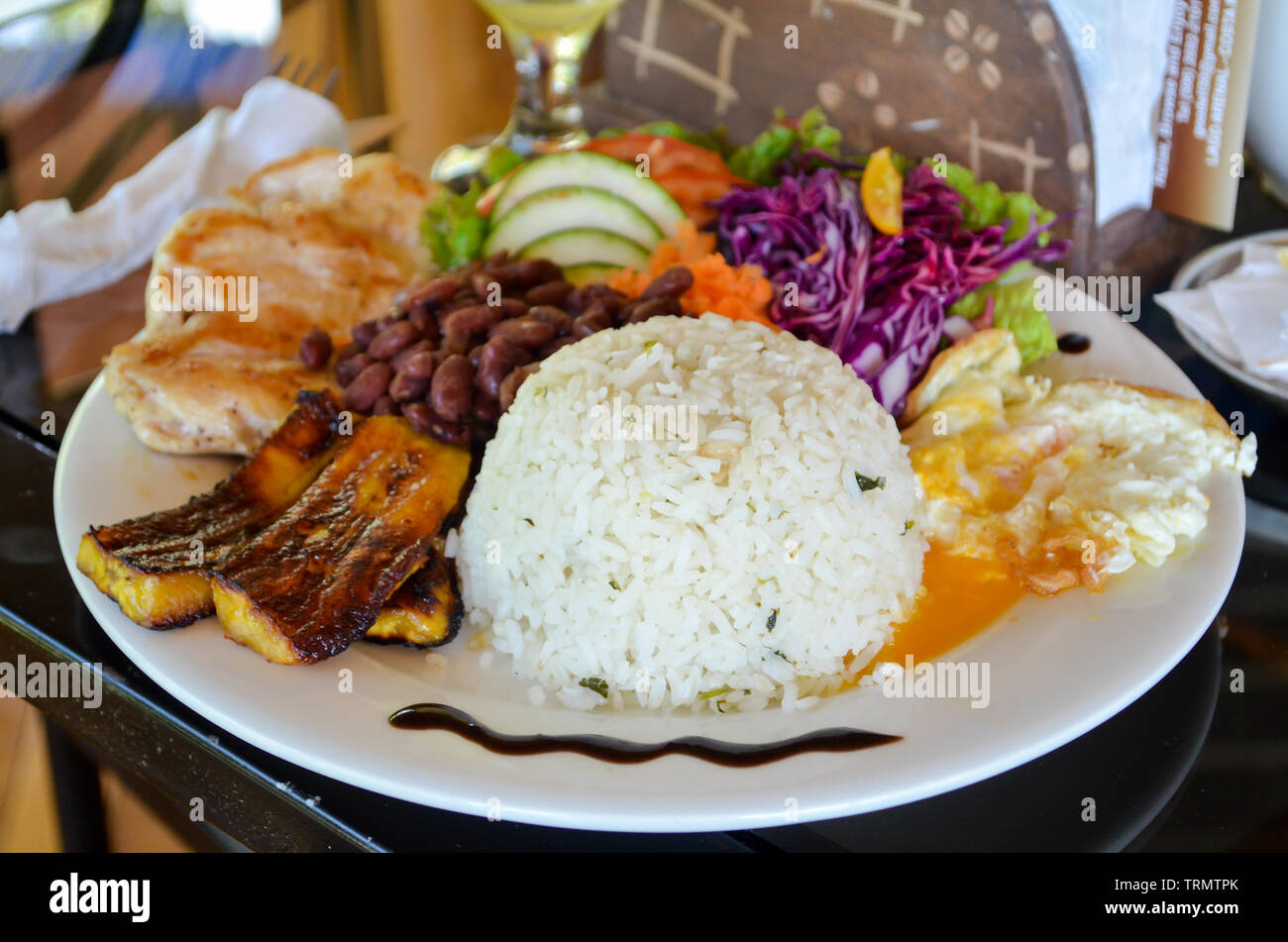 Casado, le repas traditionnel Costa Rica Banque D'Images