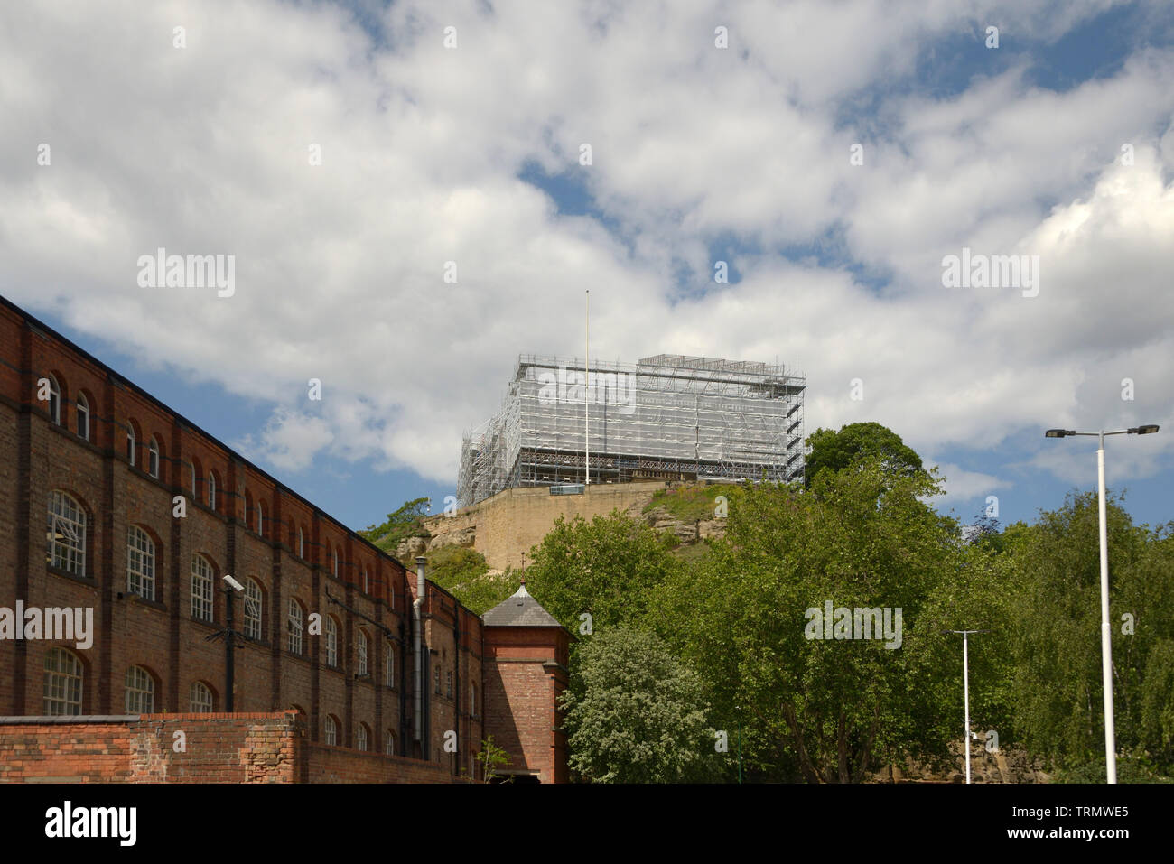Rénovation du château de Nottingham vu du côté sud. Banque D'Images