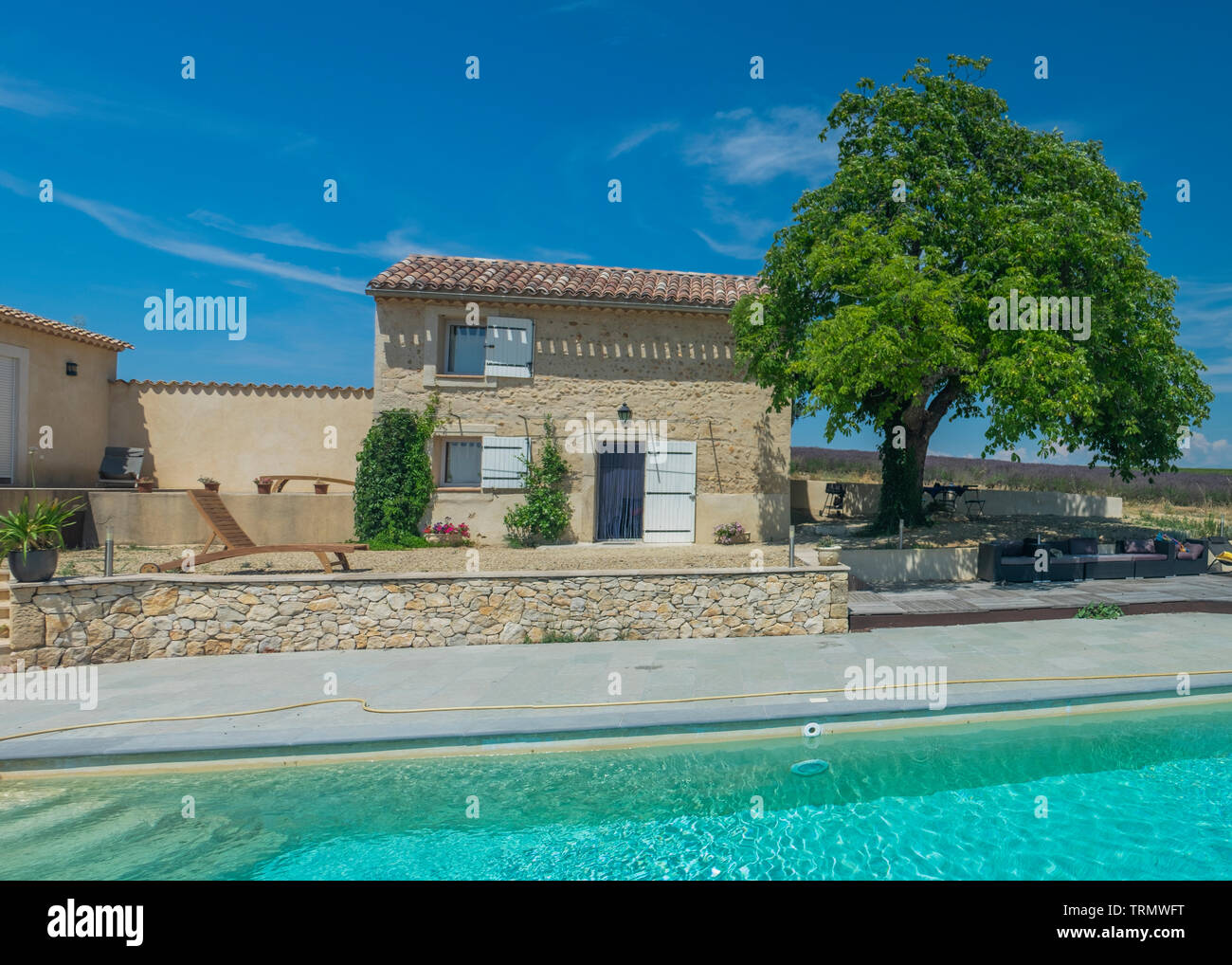 Maison dans le village de Valensole (Provence,France) Banque D'Images