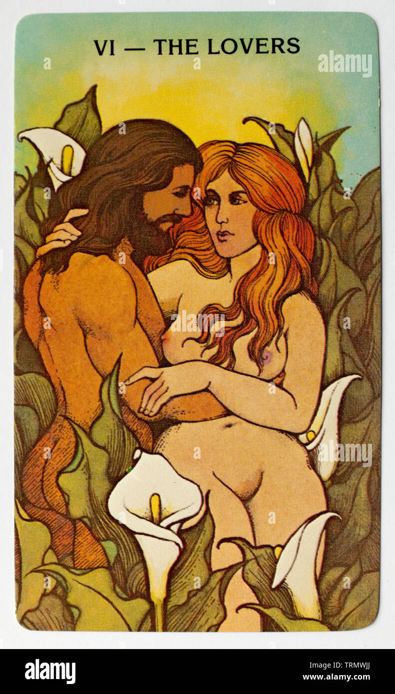 Les amoureux de la carte de tarot Morgan Greer Banque D'Images