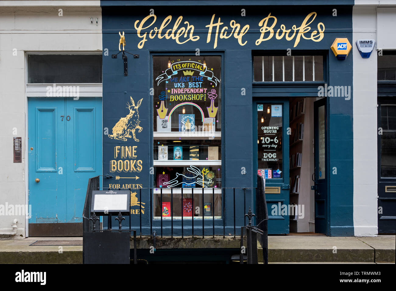 Lièvre d'or Books, une librairie indépendante à St Stephen Street, Stockbridge, Édimbourg, Écosse, Royaume-Uni. Banque D'Images