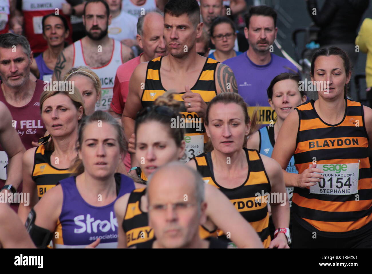 Newcastle Upon Tyne, au Royaume-Uni. 9 juin, 2019. 157e Blaydon Course. La course 1862 Blaydon chanson est l'hymne national de Tyneside et passionnés hymne national à Newcastle United Football club.Credit:David Whinham/Alamy Live News Banque D'Images