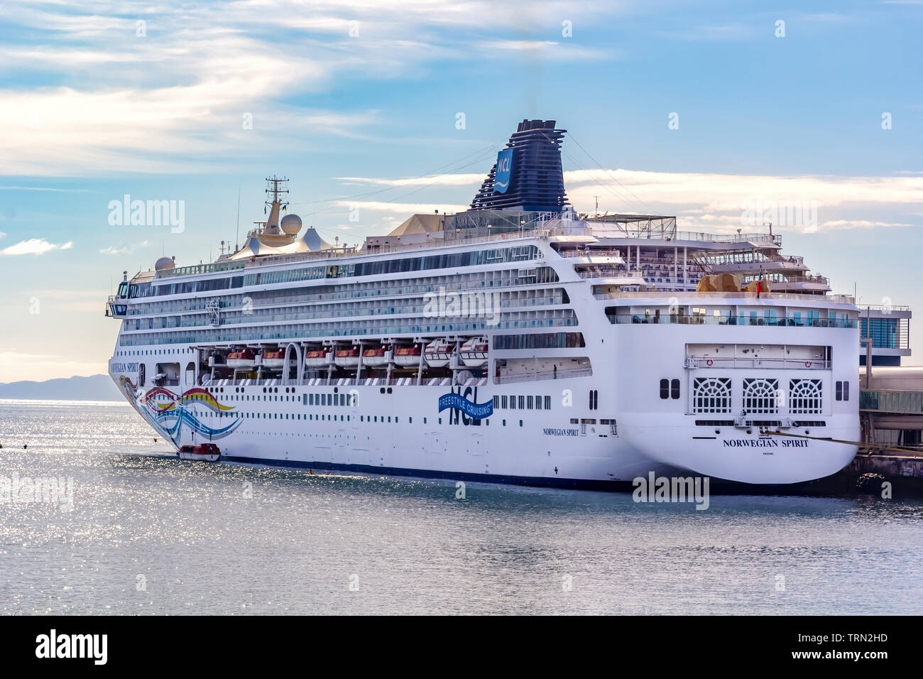L'esprit norvégien un paquebot de croisière amarré à Funchal, Madère. Banque D'Images