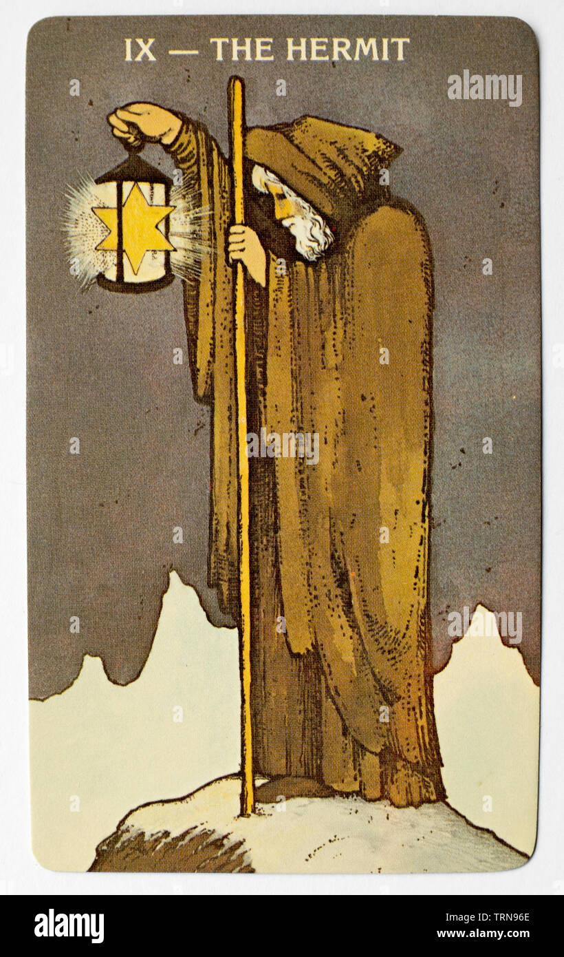 L'ermite de carte de tarot Morgan Greer Banque D'Images