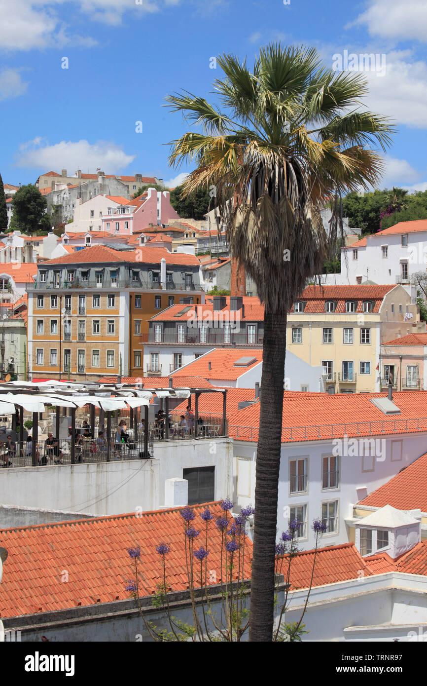 Portugal, Lisbonne, Alfama, Skyline, vue générale, Banque D'Images