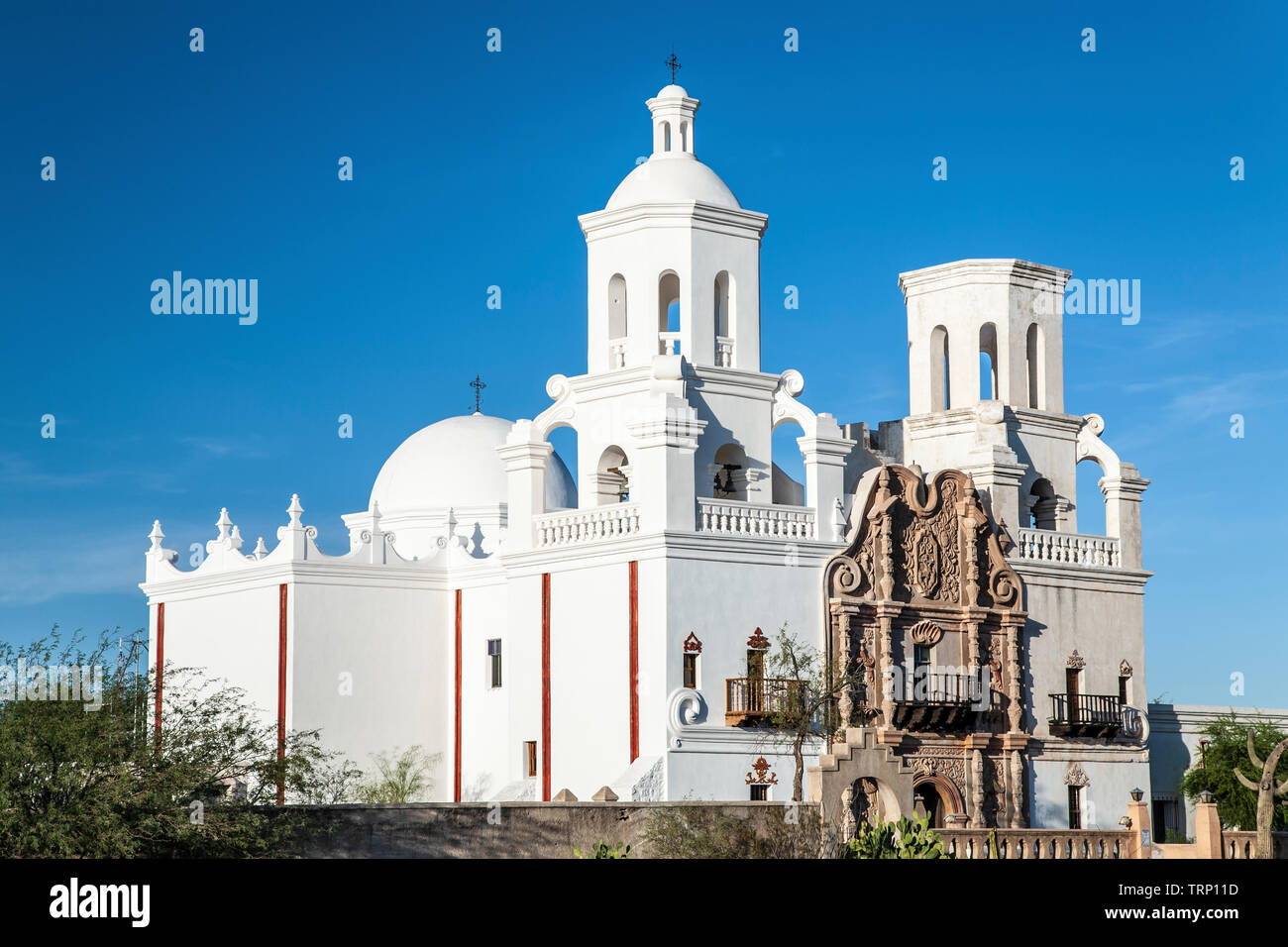 Mission San Xavier del Bac (fondée en 1700, la structure actuelle) 1797, Tucson, Arizona USA Banque D'Images