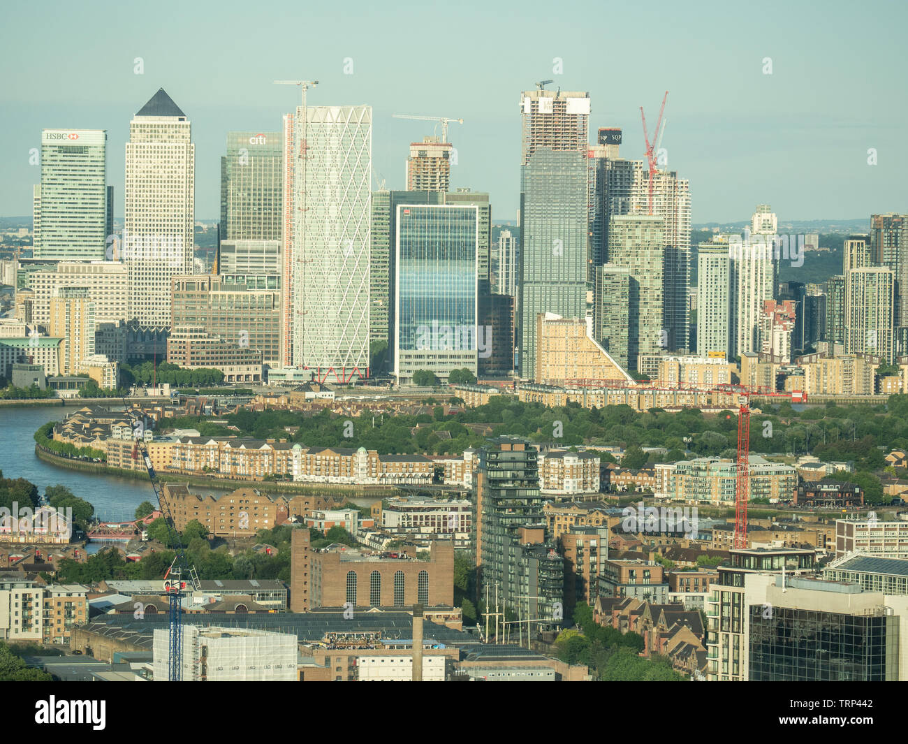Vue depuis le Sky Garden vers Canary Wharf, Londres, Angleterre Banque D'Images