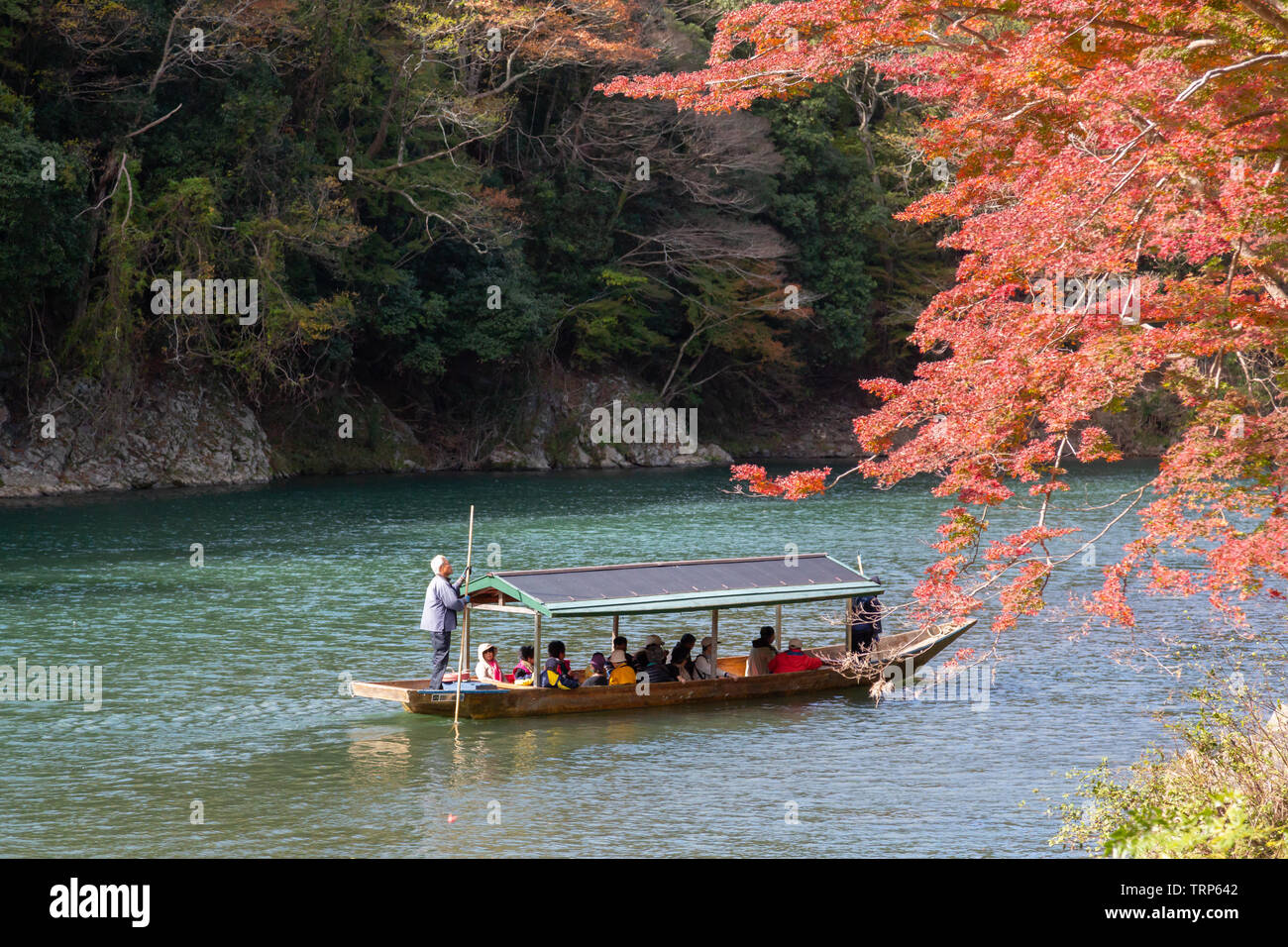 Rivière Katsuro, Arashiyama, Kyoto, Japon Banque D'Images