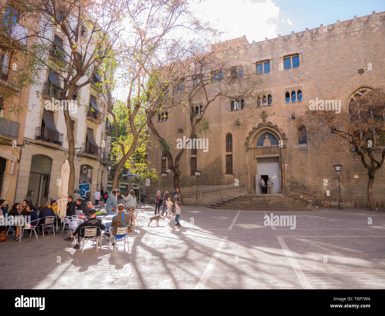 Barcelone, Espagne. Mai 2019. Scène à un jour d'été à la place du quartier gothique de Barcelone, Espagne Banque D'Images