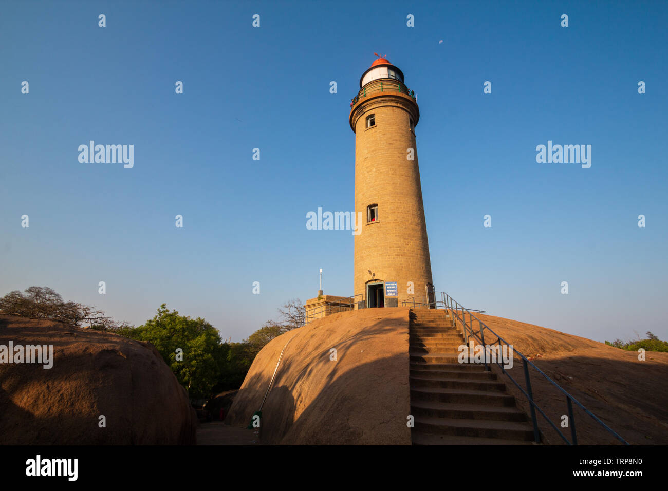 Leuchtturm ; Mahabalipuram Mamallapuram ; Tamil Nadu Inde ; Banque D'Images