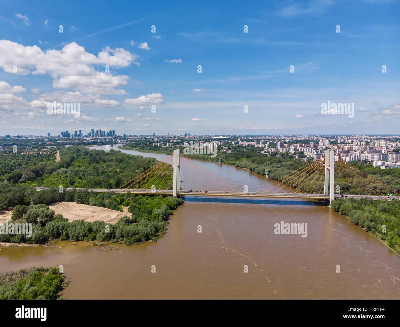 Vue aérienne de Varsovie, capitale de la Pologne Banque D'Images