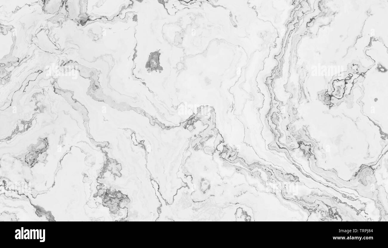 Modèle en marbre blanc avec des veines grises et noires. Résumé La texture et l'arrière-plan. Illustration 2D Banque D'Images