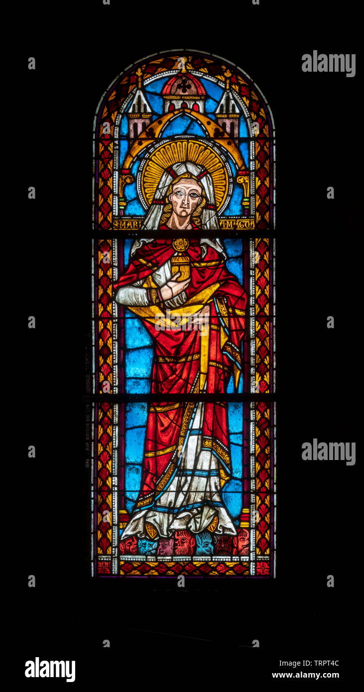 Freiburg im Breisgau, Münster Unserer Lieben Frau, Romanische Innenraum, Dreifenstergruppe Querhaus 156 im nördlichen : Maria Magdalena Banque D'Images