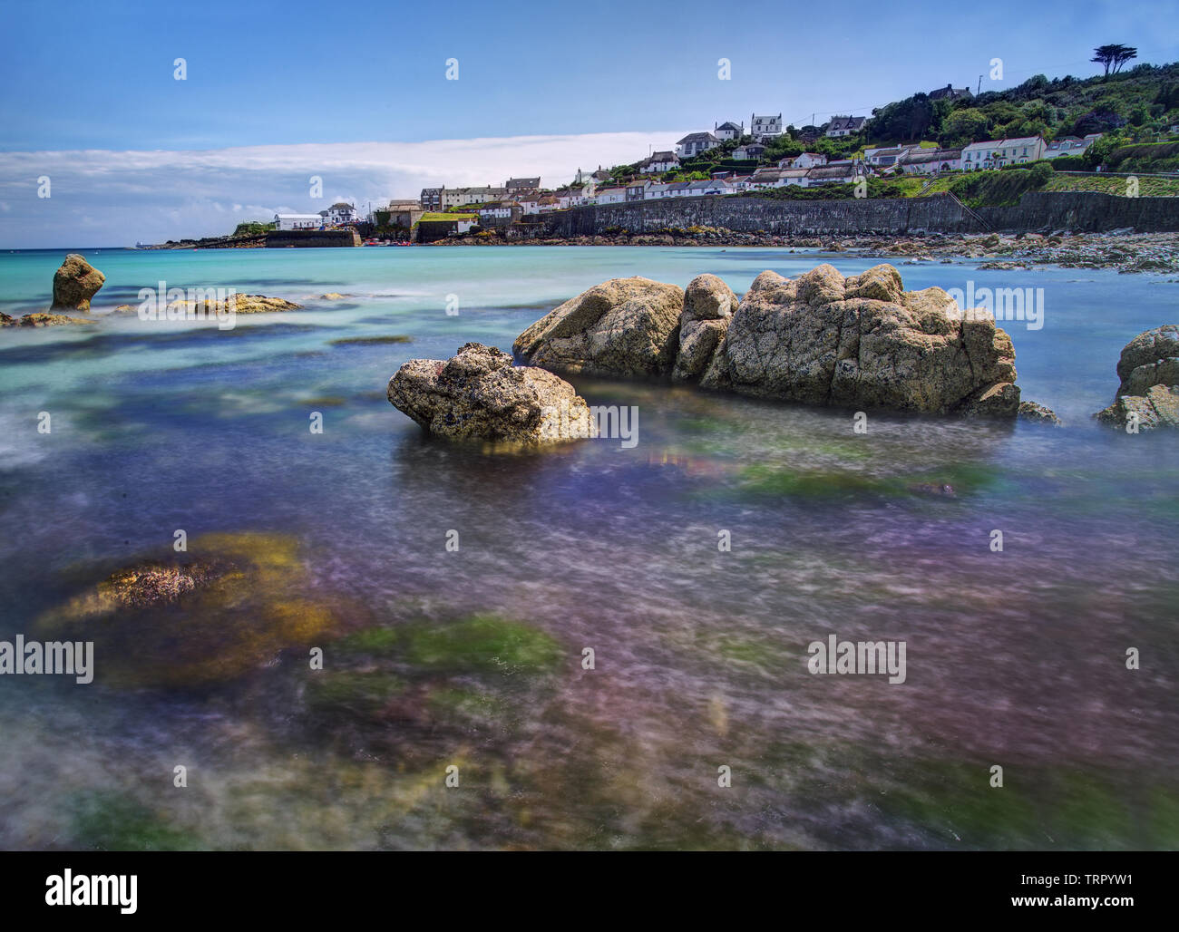 Plage de Coverack en Cornouailles, Royaume-Uni Banque D'Images