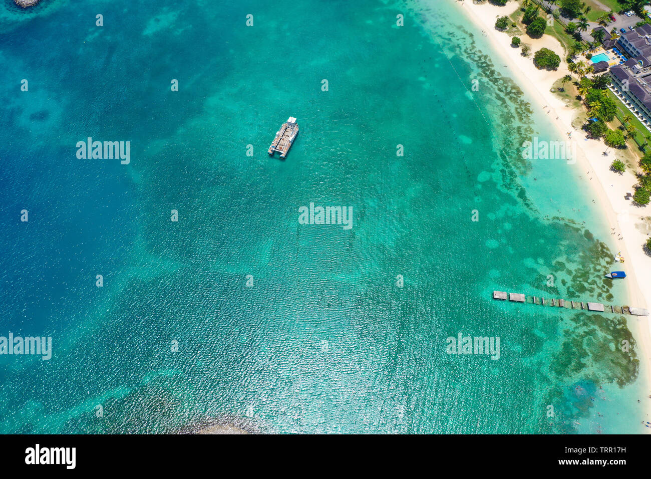 Belle vue sur les plages de la Jamaïque Ochos Rios dans une journée d'été. Crédit photo : Marty Jean-Louis Banque D'Images