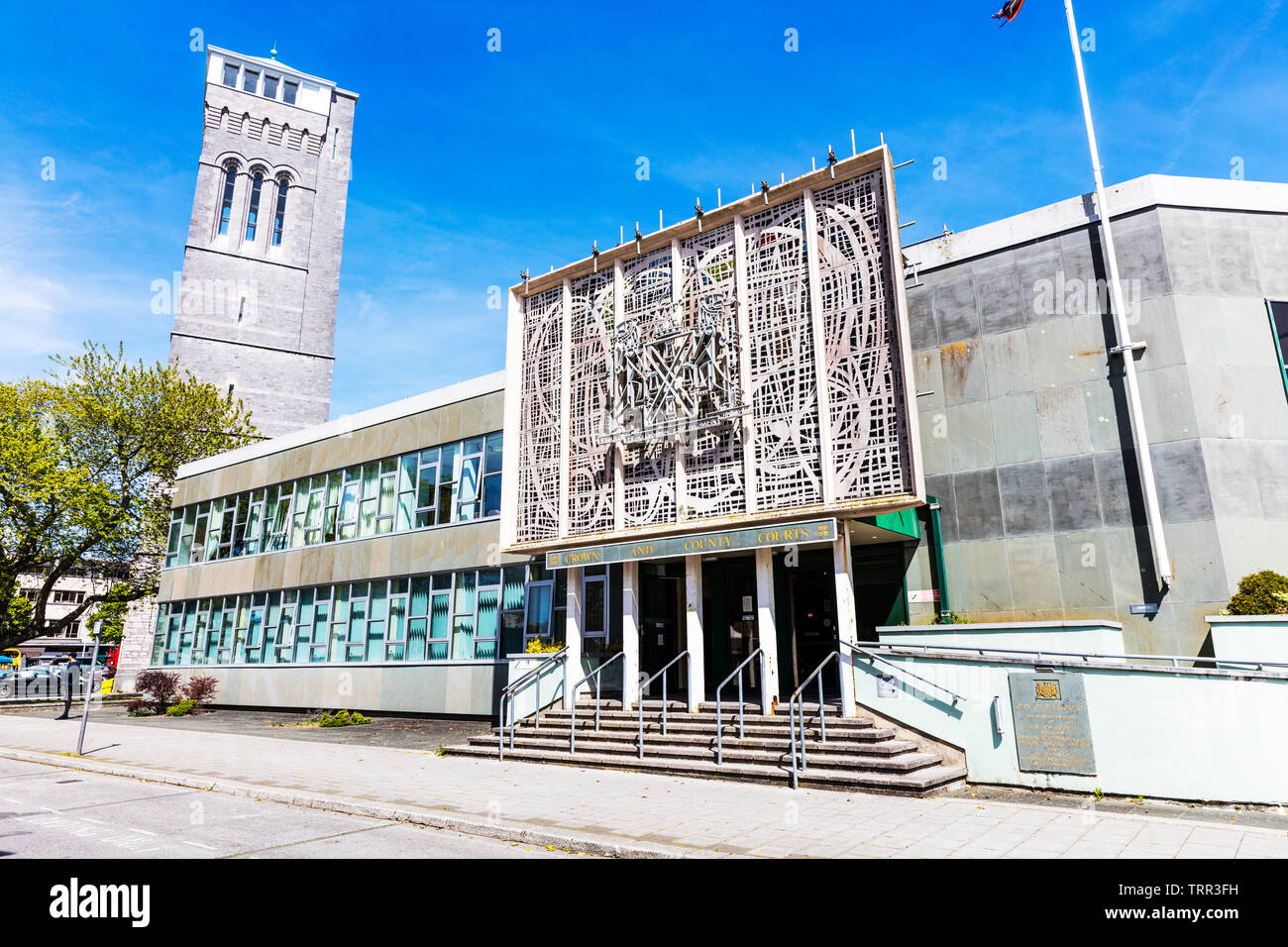 La couronne et les tribunaux de comté de Plymouth, Plymouth, Devon, Royaume-Uni, l'Angleterre, Plymouth le tribunal de la couronne, la Couronne et les tribunaux de comté à Plymouth, Angleterre Banque D'Images