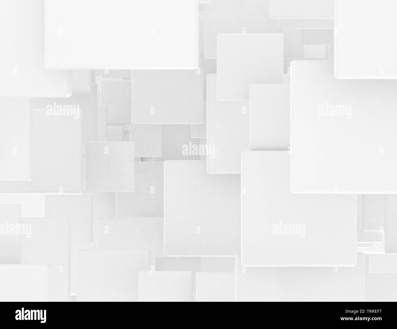 Résumé Contexte géométrique. 3d blanc qui se chevauchent des carrés. 3D illustration Banque D'Images