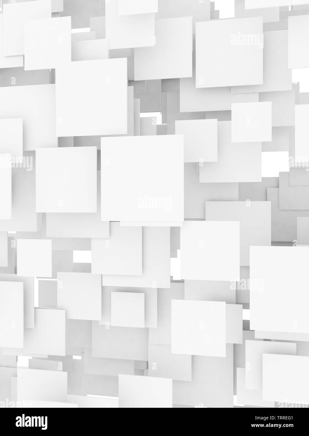 Résumé blanc carrés 3d design numérique. 3D render Banque D'Images
