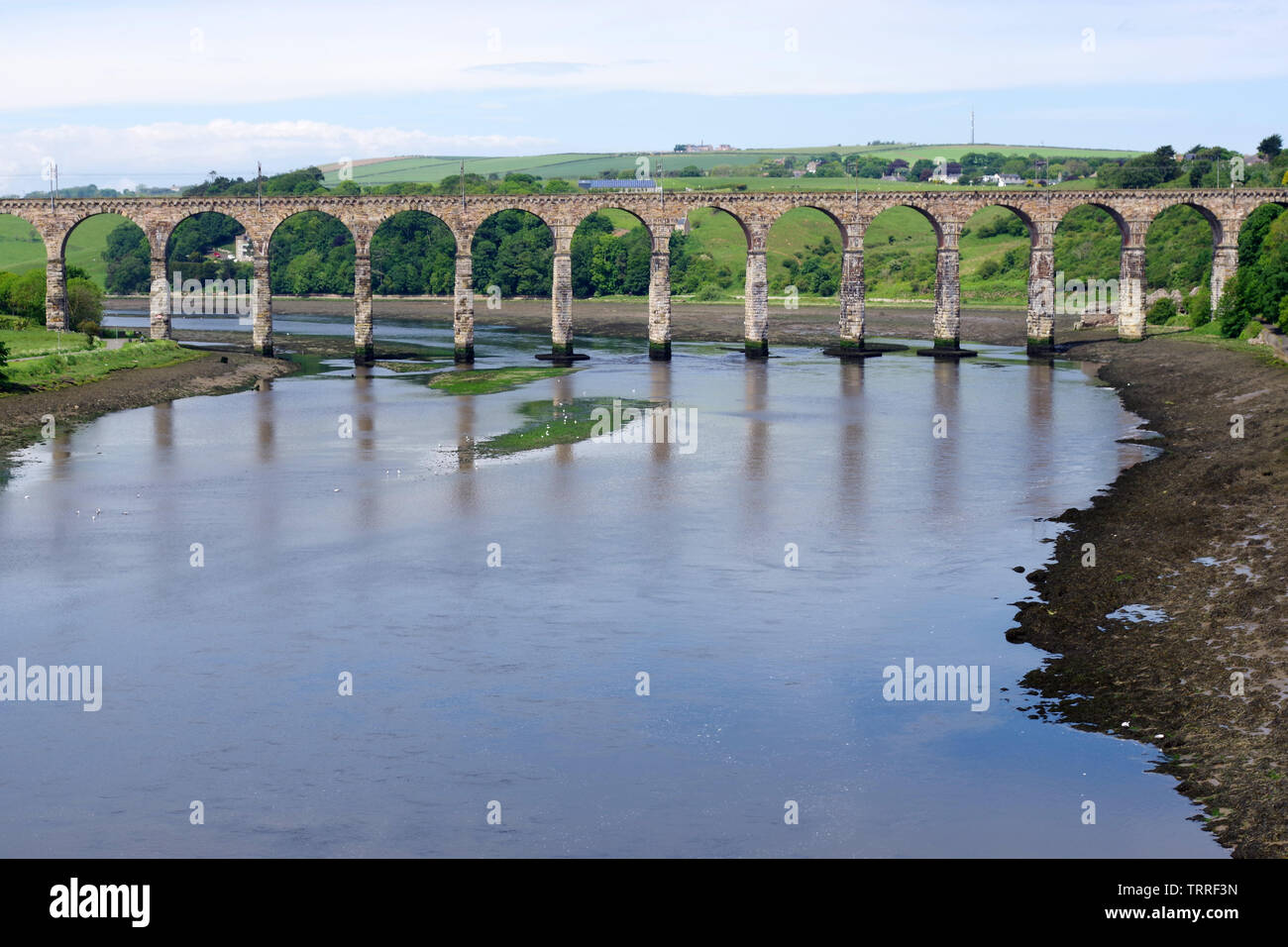Le pont frontière Royale à Carnforth. L'un des plus beaux ponts du genre dans le monde, construite par Robert Stevenson. Banque D'Images