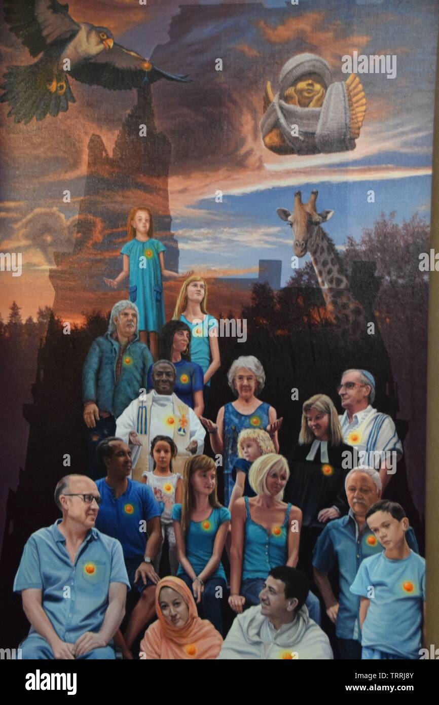 Une peinture dans la cathédrale de Strasbourg Banque D'Images