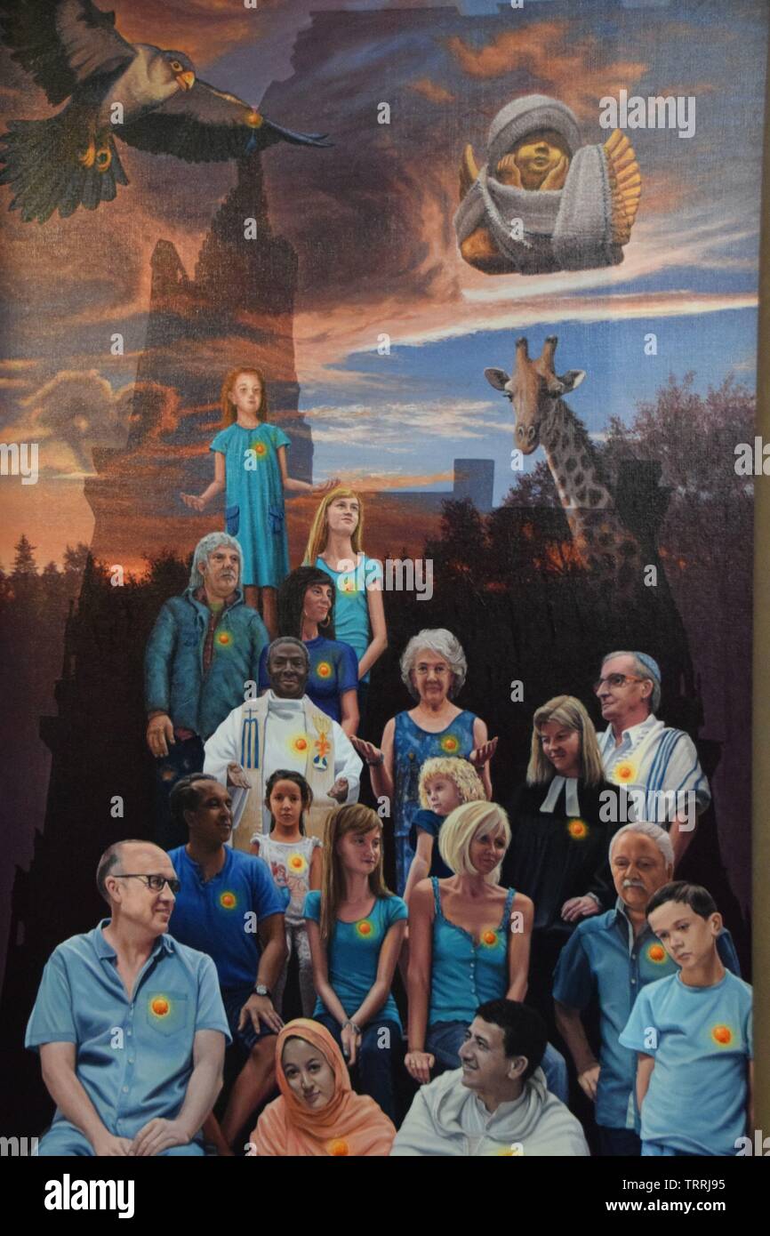 Une peinture dans la cathédrale de Strasbourg Banque D'Images