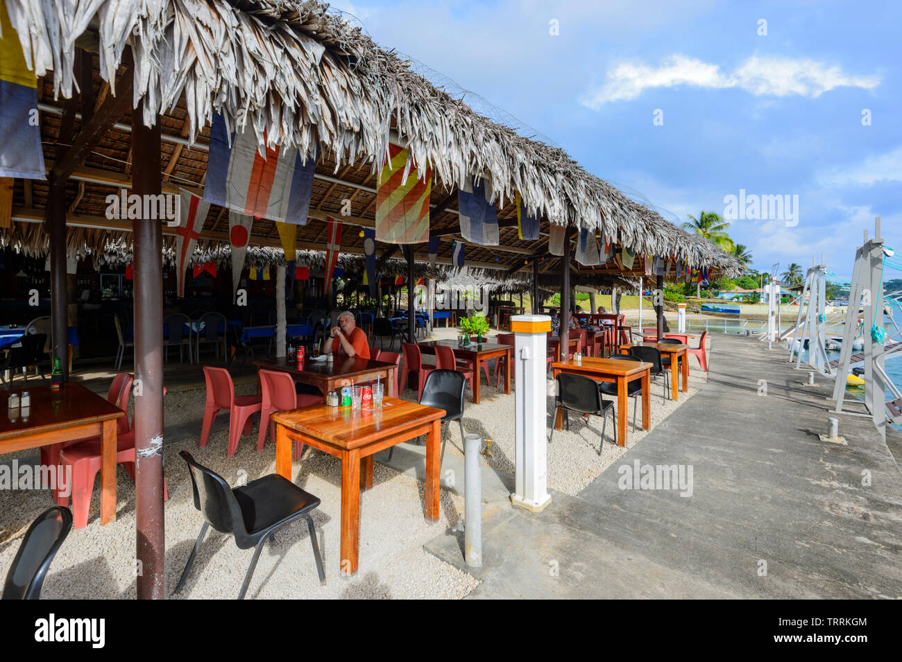 À Tourisme Waterfront grill et restaurant au bord de l'eau, Port Vila, l'île d'Efate, Vanuatu, Mélanésie Banque D'Images
