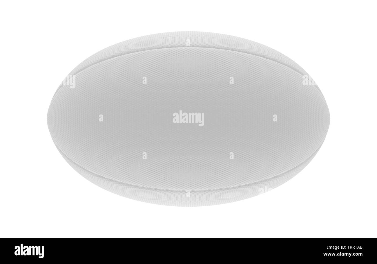 Une texture blanc ballon de rugby dans sur un fond blanc isolé - 3D render Banque D'Images